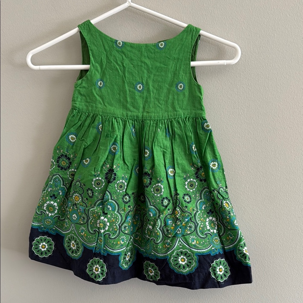 GAP Green Sleeveless Paisley Summer Dress